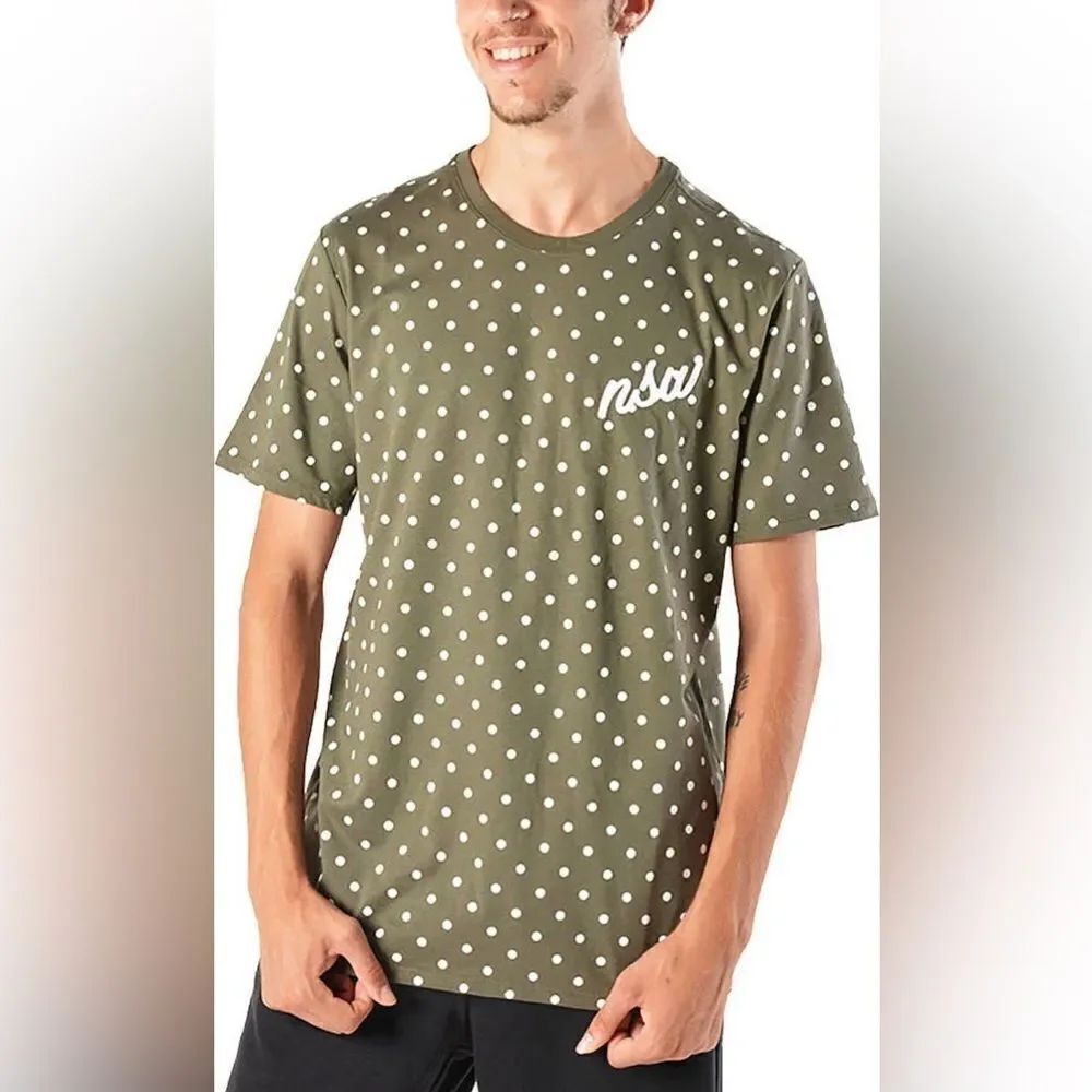 Nike Sportswear NSW cotton army green polka dot crew neck unisex t shirt L